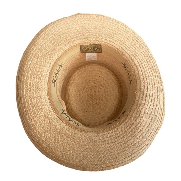 SCALA Straw Raffia Gamblers Hat 100% Neutral Color Size L/XL NEW Golf Sun Ready - Picture 7 of 10
